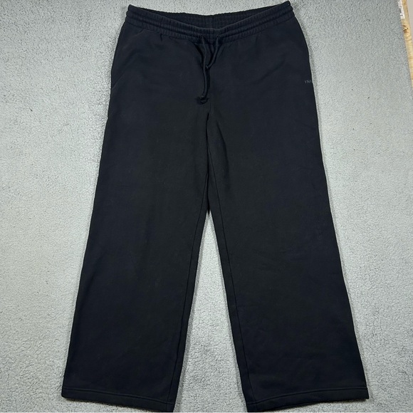 Black TNA COZY FLEECE Baggy Sweatpants Boyfriend Fit Size XL 0321 - Picture 1 of 8